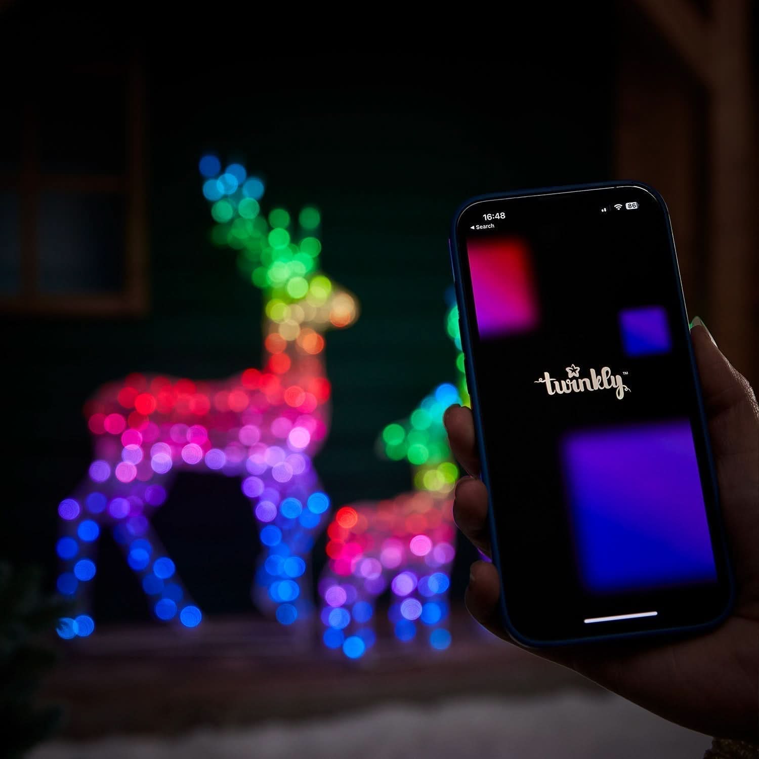Conjunto de Renos Iluminados con LED RGB Inteligente y Control vía Wi-Fi