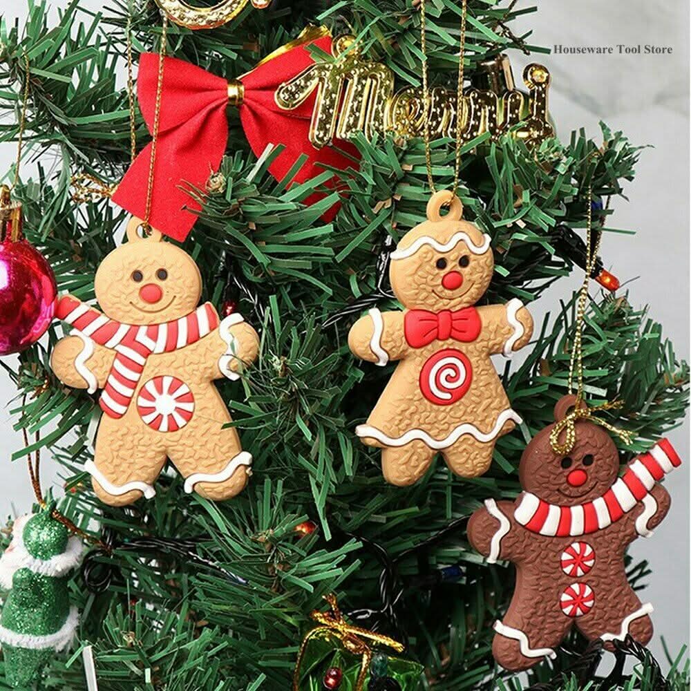 Decoración para Árbol de Navidad – Adorno Colgante de Hombre de Jengibre, 25 Piezas