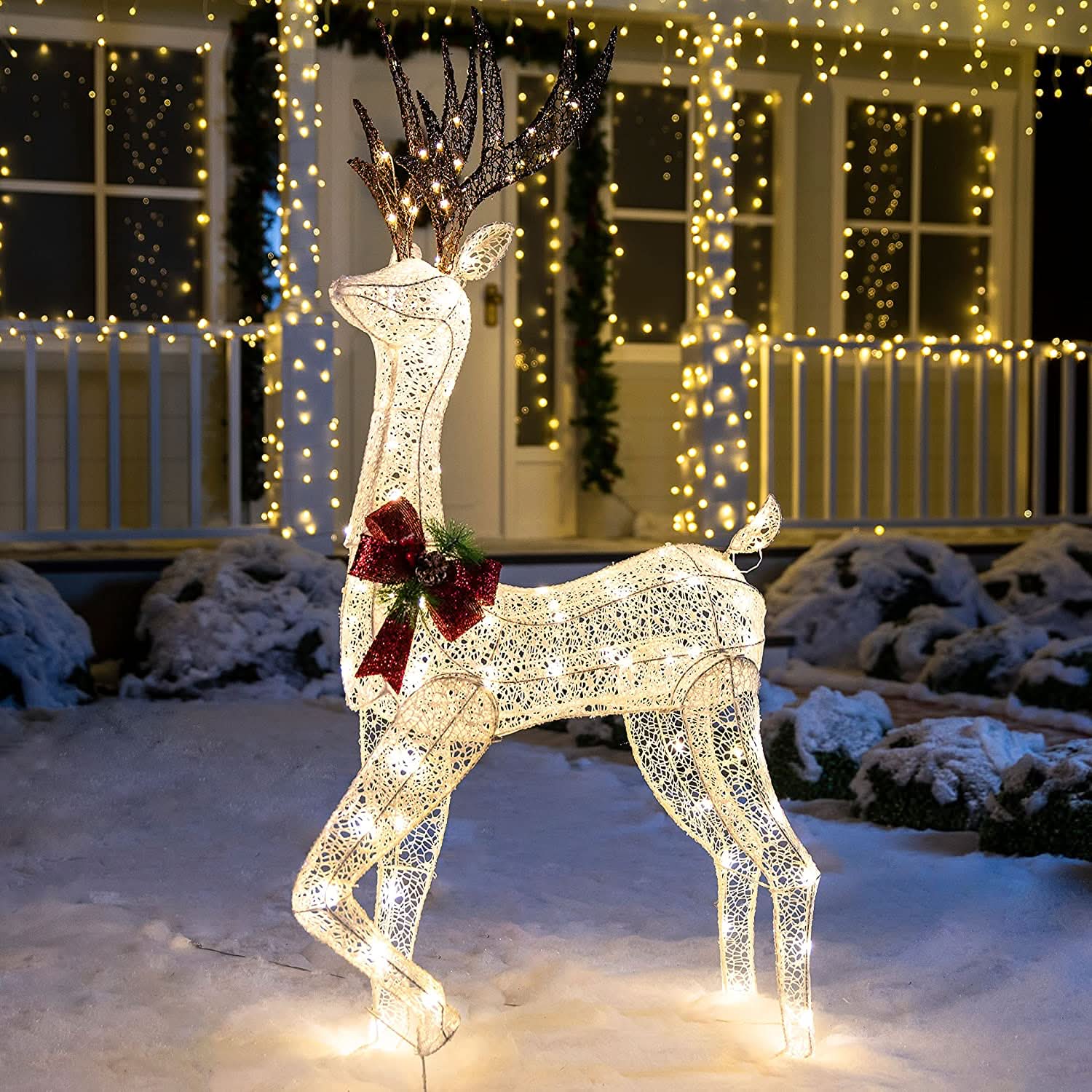 Reno Iluminado con LED – 1,52 m de Altura