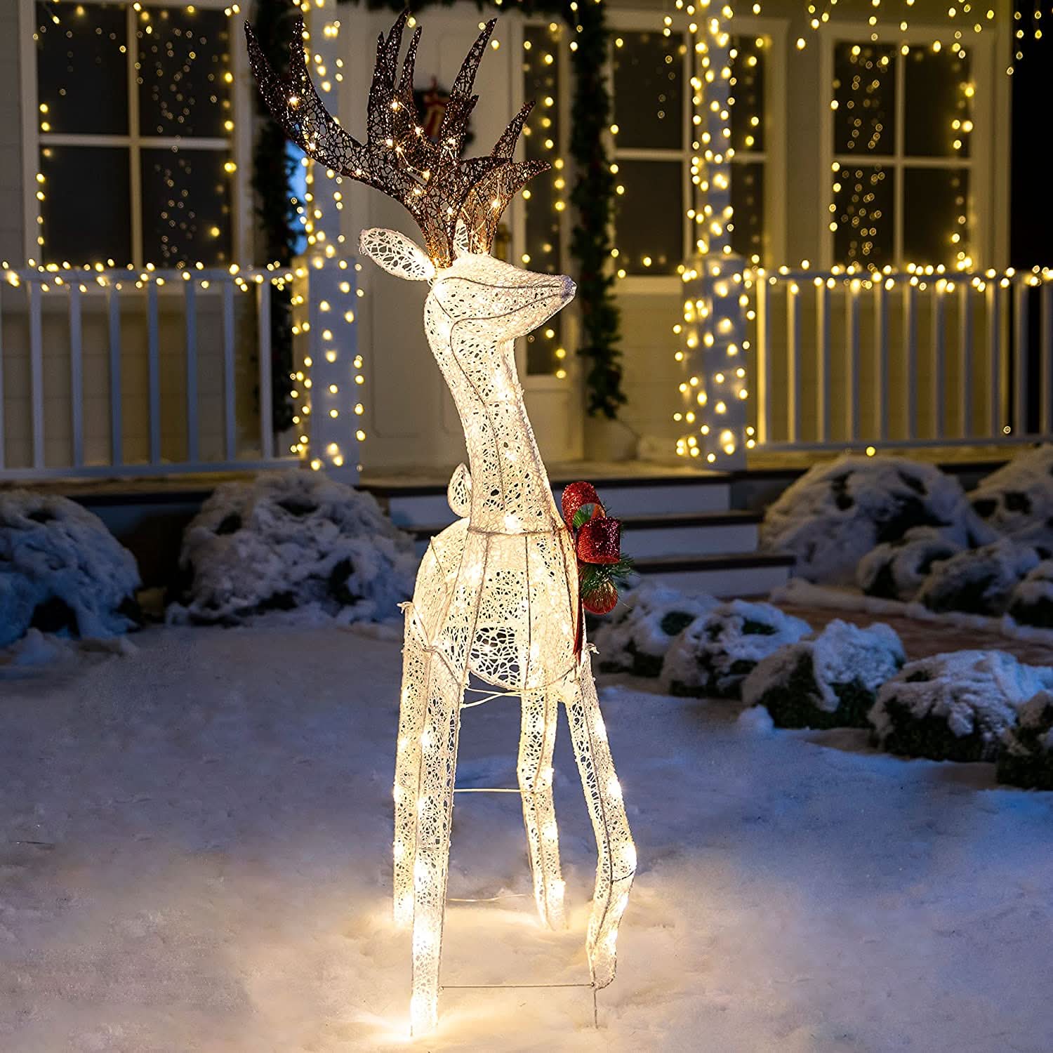 Reno Iluminado con LED – 1,52 m de Altura