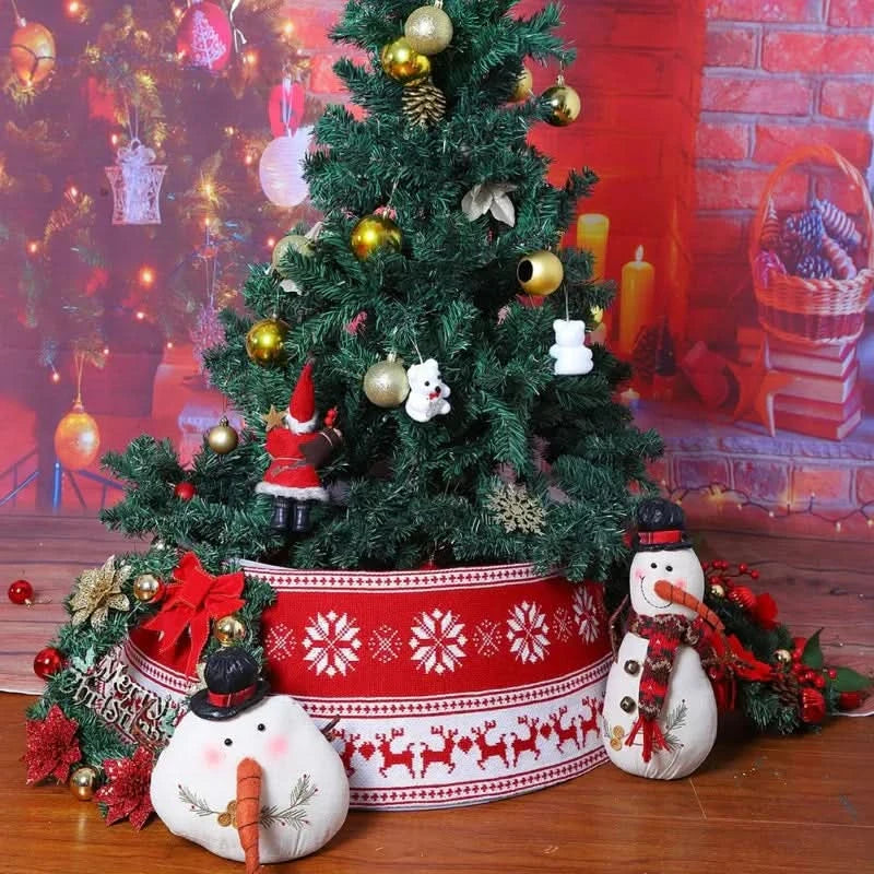 Falda Árbol de Navidad Base De PVC, Copo De Nieve Y Alce 60x30cm