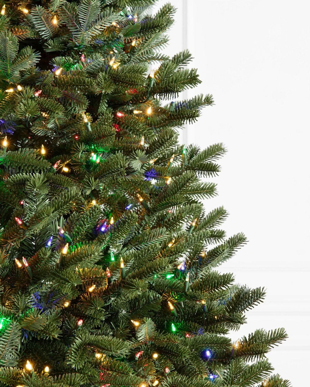 Árbol de Navidad Fraser Fir con Ramas Articuladas, Base Metálica y Luces LED de Colores Integradas