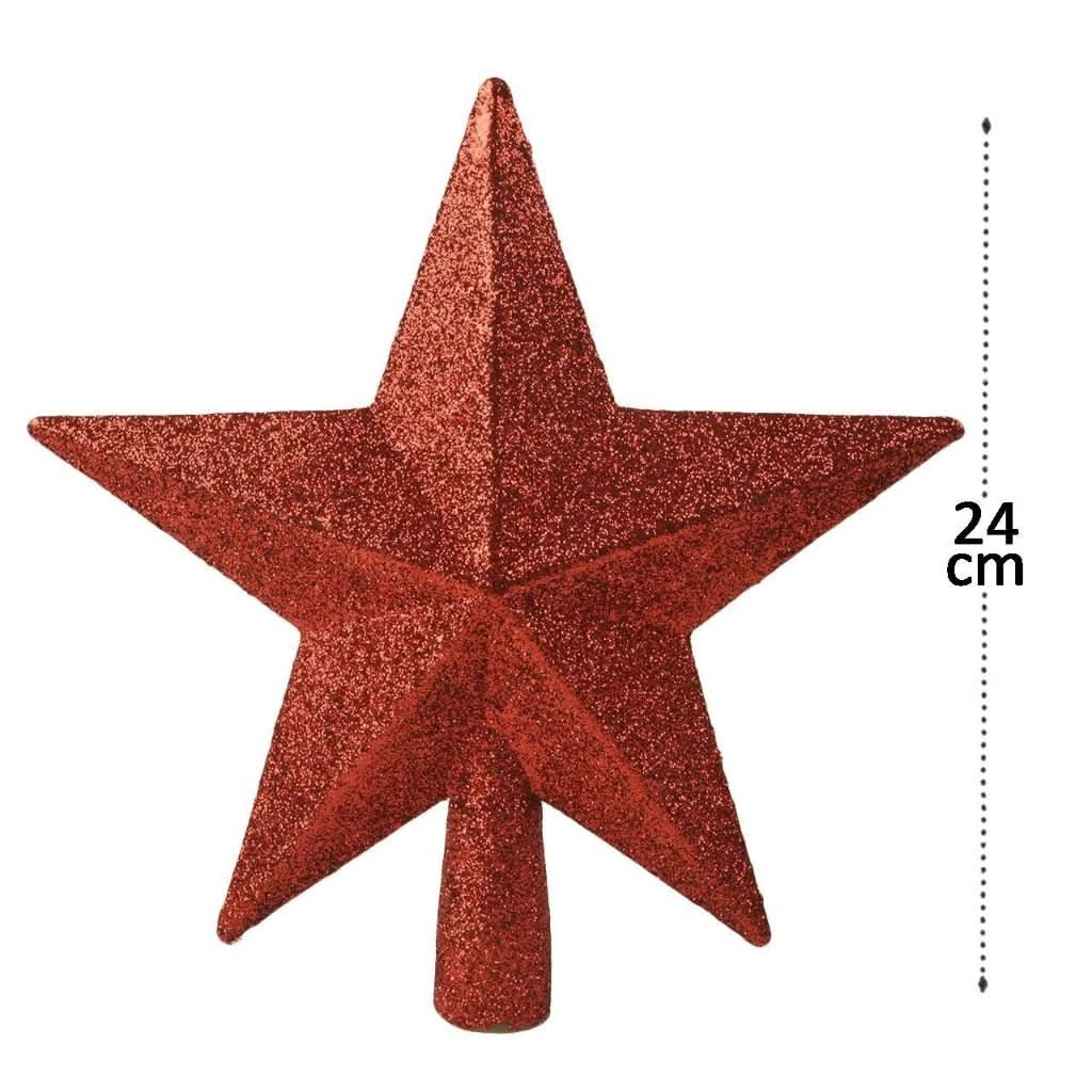 Estrella dorada para decoración de árbol de Navidad – 20 cm