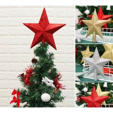 Estrella dorada para decoración de árbol de Navidad – 20 cm