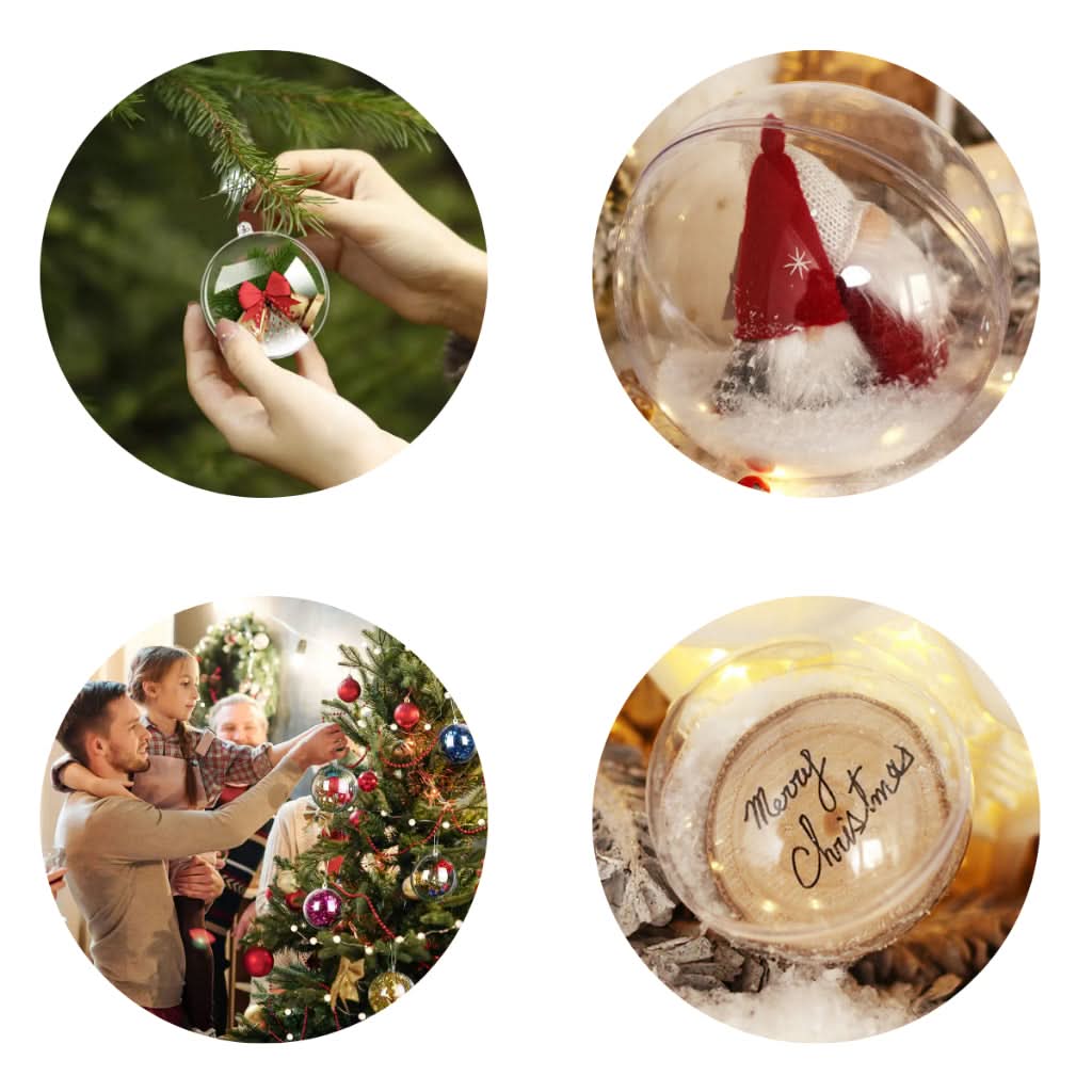 30 Esferas Navideñas Acrílicas para Fotos y Recuerdos – 6.5 cm