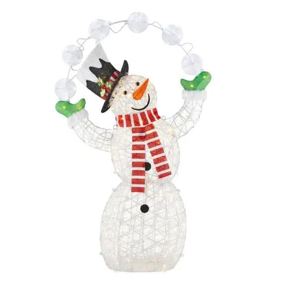 Muñeco de Nieve Iluminado con 156 LEDs Blanco Cálido – 1,82 m