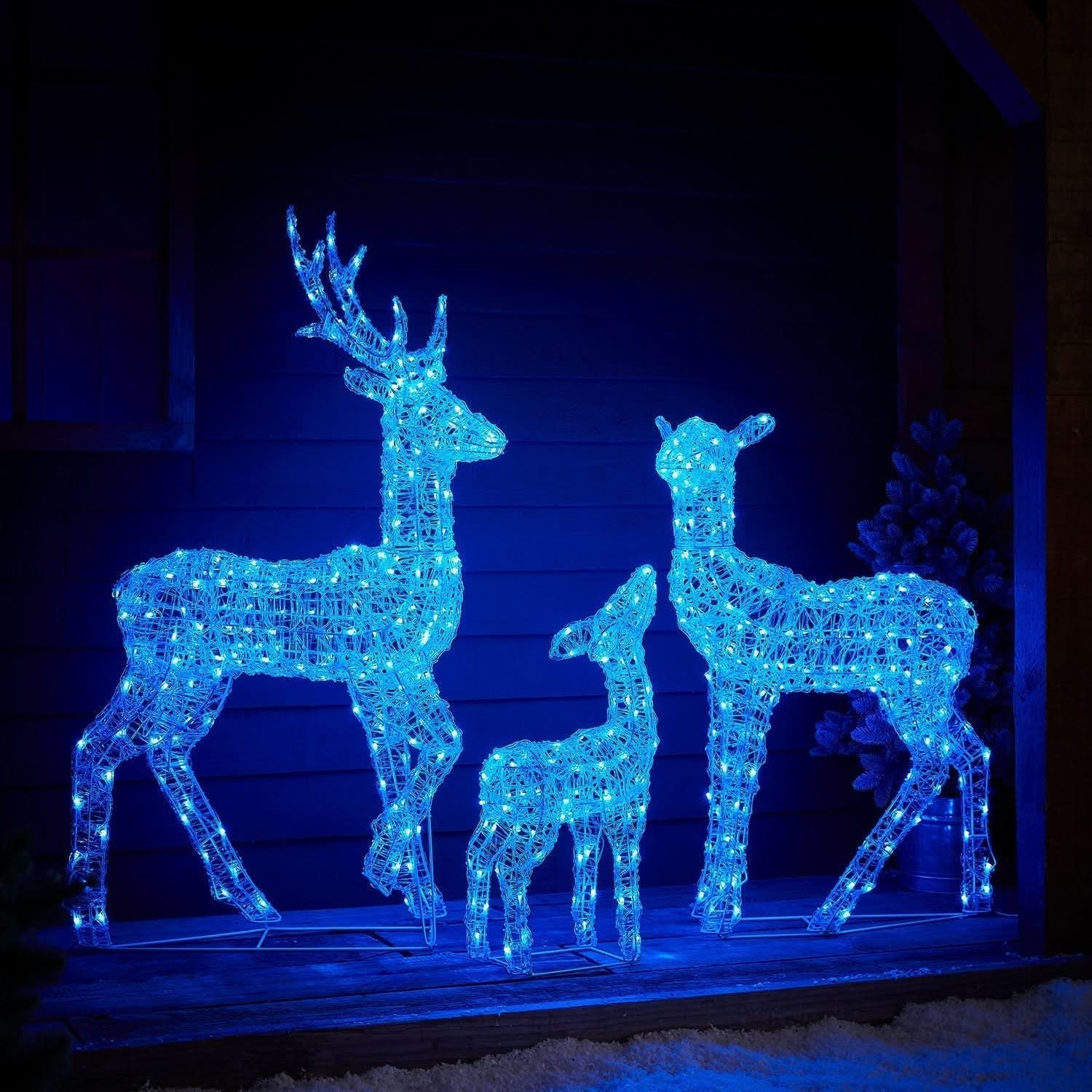 Conjunto de Renos Iluminados con LED RGB Inteligente y Control vía Wi-Fi