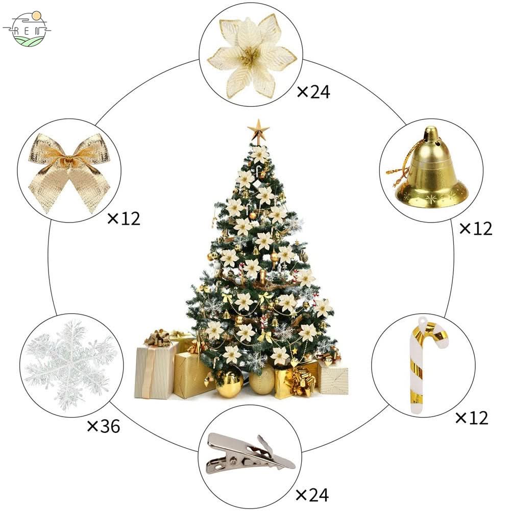 Kit de 120 Adornos Navideños para Decoración de Árbol