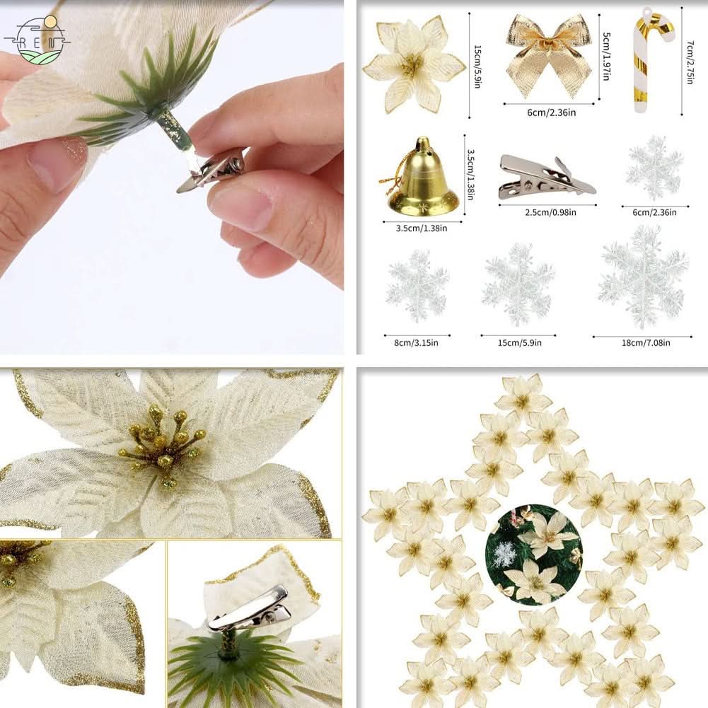Kit de 120 Adornos Navideños para Decoración de Árbol