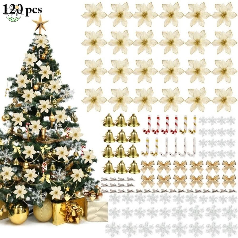 Kit de 120 Adornos Navideños para Decoración de Árbol