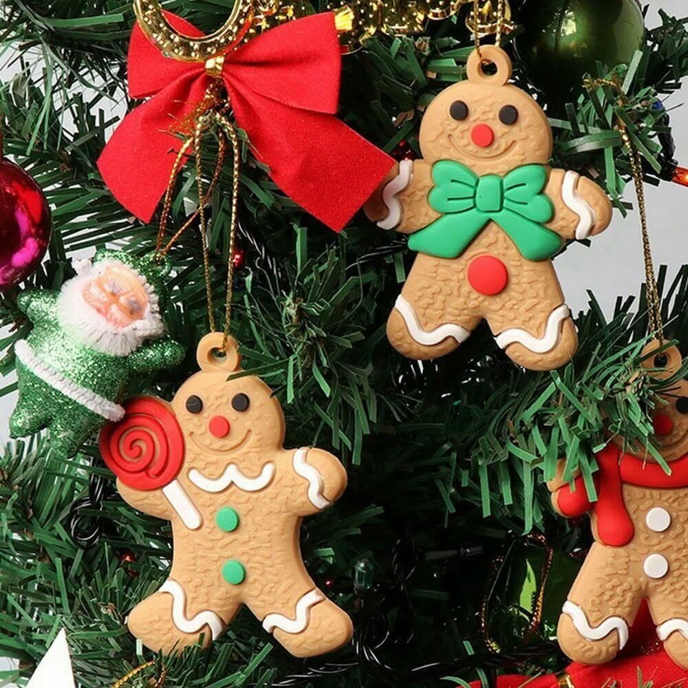 Decoración para Árbol de Navidad – Adorno Colgante de Hombre de Jengibre, 25 Piezas