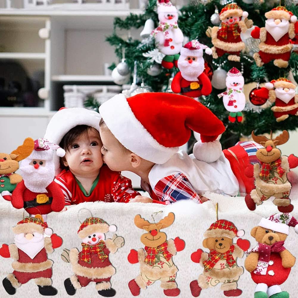 12 Piezas Navideñas Aleatorias de Osos y Papá Noel