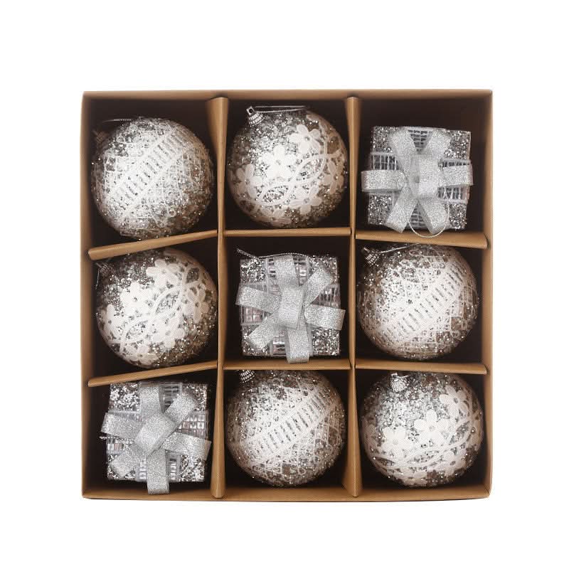 Kit de 9 Piezas de Esferas Navideñas de 8 cm