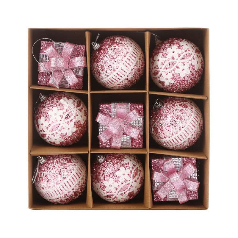 Kit de 9 Piezas de Esferas Navideñas de 8 cm