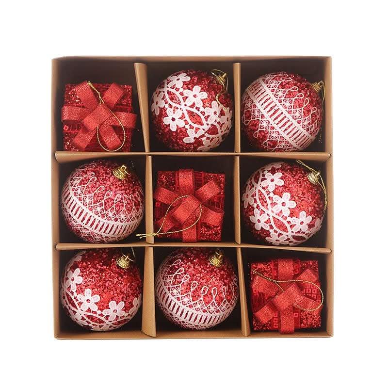Kit de 9 Piezas de Esferas Navideñas de 8 cm