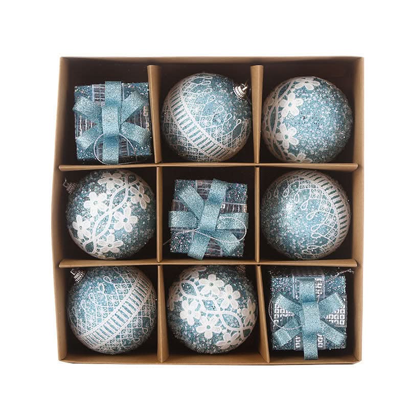 Kit de 9 Piezas de Esferas Navideñas de 8 cm
