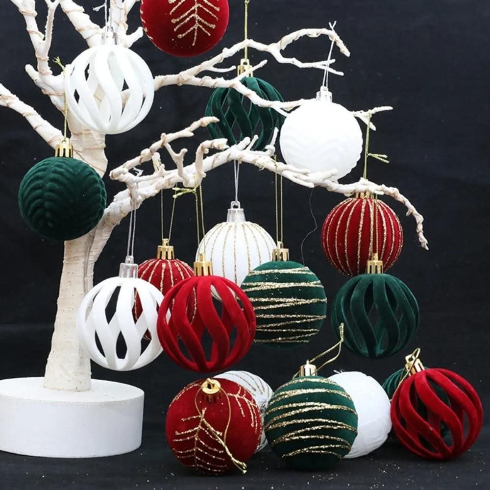Kit de 6 Esferas Navideñas de 6 cm de Terciopelo