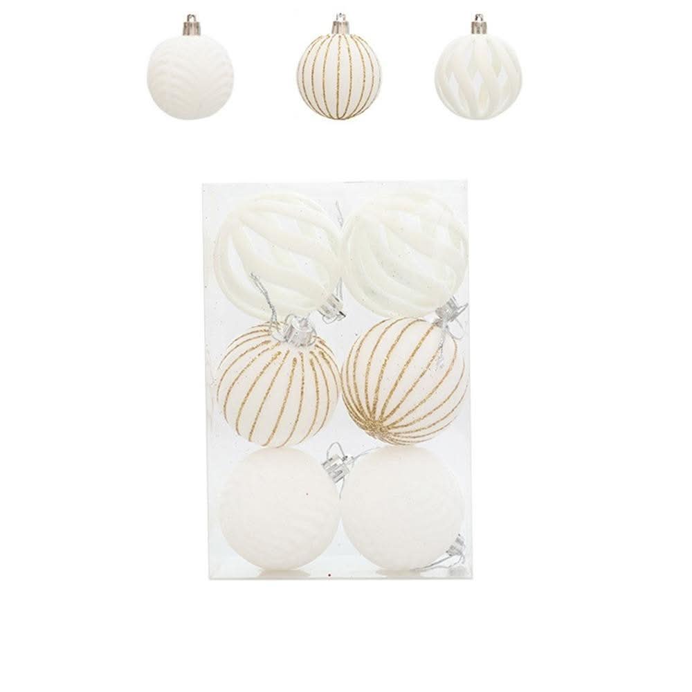 Kit de 6 Esferas Navideñas de 6 cm de Terciopelo