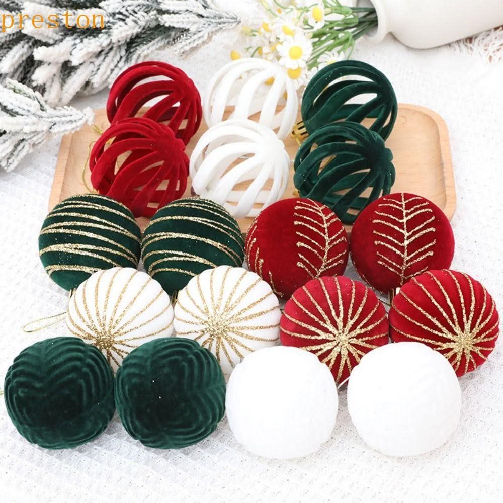 Kit de 6 Esferas Navideñas de 6 cm de Terciopelo