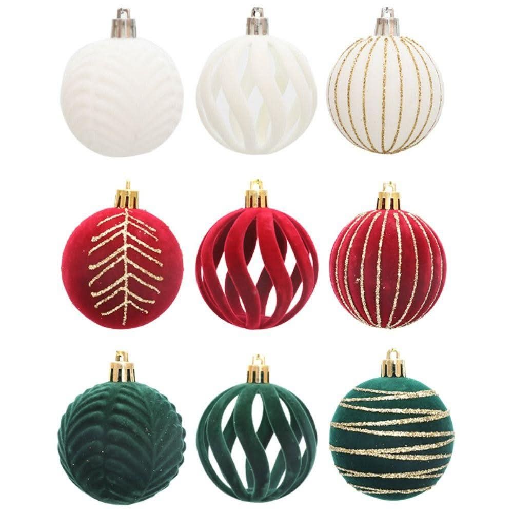 Kit de 6 Esferas Navideñas de 6 cm de Terciopelo